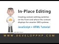 In Place Editing CMS Development HTML JavaScript Tutorial