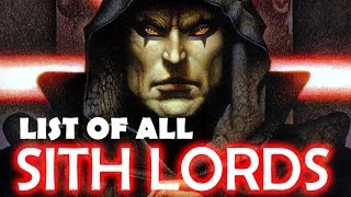 List of all Dark Lords of the Sith