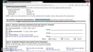CSU GE Advising Guide, Palomar College