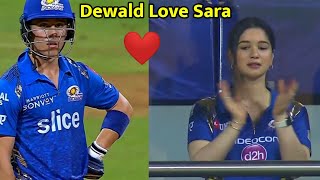 Dewald Brevis Fall in Love at First Sight with Sara Tendulkar in MI vs DC Match
