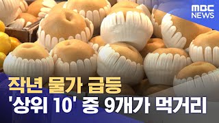 작년 물가 급등 '상위 10' 중 9개가 먹거리 (2025.01.30/12MBC뉴스)