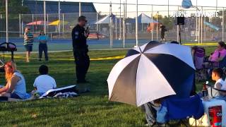 Sgt. Warren Sica, of the Sterling Police Department, talks about the Neighborhood Watch program at t