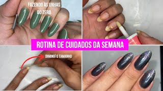 CUIDADOS DA SEMANA | FAZENDO AS UNHAS COMIGO + DIMINUI AS UNHAS