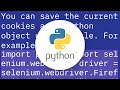 How to save and load cookies using Python + Selenium WebDriver