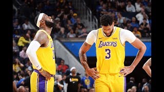 Lakers 1st Half Highlights vs. Warriors | LeBron & AD First Preseason Game Together