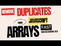 How to remove duplicates from JavaScript arrays