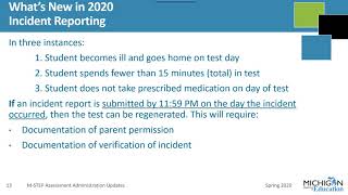 2020 M-STEP Test Administration Training: Chapter 1 -- Before