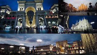 Milan (Italy) Piazza Del Duomo \u0026 Galleria Vittorio Emanuele II by Night [4K 60fps]