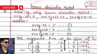 Gauss Elimination method in Hindi|| Numerical Methods #mathematics ||MBA,MBS,M,Phil,CA,BBS,BBA,B.Com