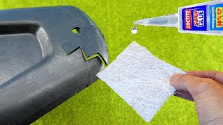Mix Super Glue and Fiberglass, Great Plastic Repairing Technique !!