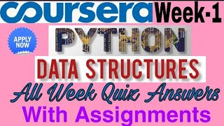Coursera: Python Data Structures Complete Course solved Week -1 Quiz answers With Assignment