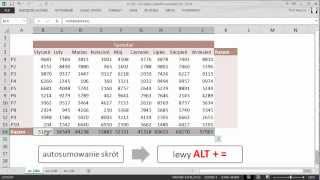 excel-121 - Jak szybko potrafisz sumować? - skrót do funkcji SUMA i nie tylko