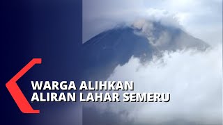 Cegah Banjir Lahar Gunung Semeru, Warga Alihkan Aliran Sungai