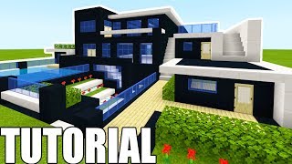 Minecraft Tutorial: How To Make A Ultimate Modern Mansion With a Secret Room "2019 Tutorial"