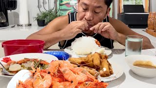 SINIGANG NA JUMBO SUGPO! LUMPIANG SHANGHAI! Filipino Food. Mukbang. Philippines