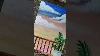 View of beautiful Sky from Balcony🌌#CanvasPainting #Easy Painting #Shorts.      #trendingshorts