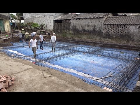 Building a House Step By Step - Amazing Construction Beams Rebar, Foundation - Installation of Beams Building a House Step By Step - Amazing Construction Beams Rebar, Foundation - Installation of Beams