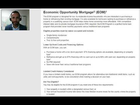 Economic Opportunity Mortgage. Low down payment, No Mortgage Insurance loan. Economic Opportunity Mortgage. Low down payment, No Mortgage Insurance loan.