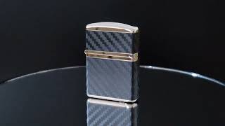 【ZIPPO アーマー】CARBON SERIES シルバー＆ブラック【喫煙具のハヤミ】