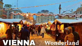 Vienna , Heavy Snowfall Walking Tour 4K UHD