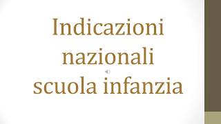 CONCORSO DOCENTI Indicazioni Nazionali Scuola dell’infanzia