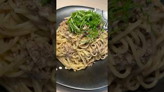 【夕食作り】フランスで思い出のオイルサーディンパスタ作り #shorts #夜ごはん #パスタ