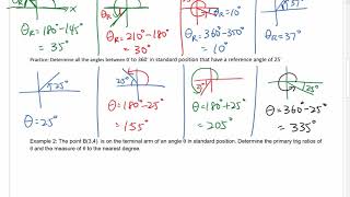 PC 11 5.2 - Angles in Standard Position in All Quadrants Part I