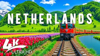 FLYING OVER NETHERLANDS 4K - Scenic Relaxation Film With Calming Music - 4K Video Ultra HD