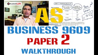 AS Level BUSINESS 9609 Paper 2 - HOW TO SOLVE and ATTEMPT - Sir Abdullah AcUK Online 9609/22/2019 M