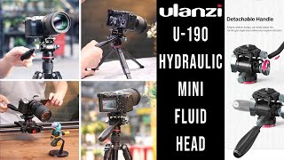 Ulanzi U-190 Hydraulic Mini Fluid Head, smooth video filming cleaner tripod motion control