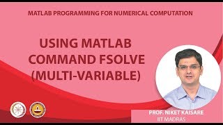 Using MATLAB command fsolve (multi-variable)