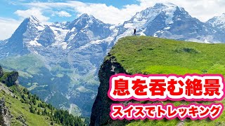 息を吞む！絶景トレイル【スイス観光】氷河や花の谷【旅行VLOG、レビュー】シルトホルン〜ビルグ〜ミューレン〜ギメルヴァルト〜シュテッヘルベルク〜ラウターブルネン〜ツヴァイリューチネン〜グリンデルワルト