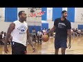 John Wall talking so much trash + looking scary with Paul George in Rico Hines runs