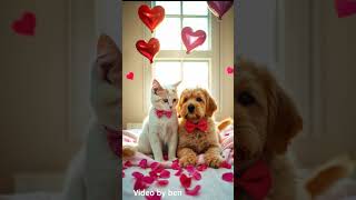 cat and dog make  Friend valentine day #cat #fypyoutube #cute#dog