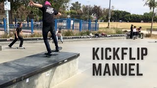 How To Kickflip Manual ( Skateboarding Hacks)