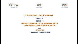 UNIT - 5_Basic Concepts in Mining Data Stream - Time Series Data