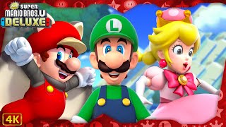 New Super Mario Bros. U Deluxe ⁴ᴷ Full Playthrough (Warps) 3-Player