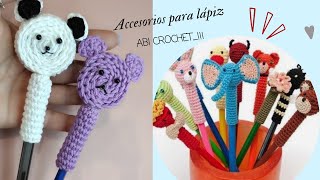 Accesorios a crochet para lápices 👌🧶 así de fácil ❤️