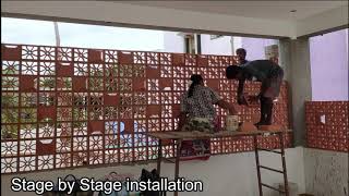 Jali installation Terracotta Tiles Design Terracotta hollow blocks