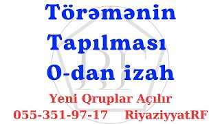 Törəmə Dərs 1/3 Cəmin,Fərqin,Hasilin,Nisbətin və Mürəkkəb Funksiyanın Törəməsi Riyaziyyat RF