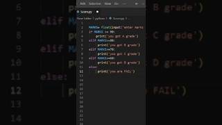 Calculate Grades in Python #gradeschool #code #pythonbeginner #youtubeshorts