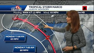 Tropical Storm Marco 10pm update