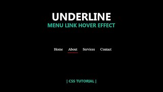 Underline Hover Effect Using HTML & CSS | CSS Link Hover Effect | CSS Menu Hover With Animation