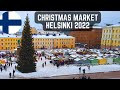 Walking in Helsinki Christmas market | Finland Christmas 2022 December 🎄