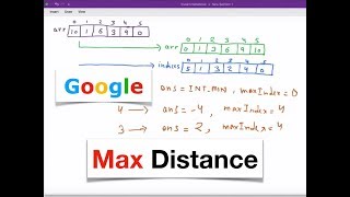 Google Interview Question | Max Distance | Solution With Code | Interview Bit Problem