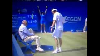 Tennis Madness: David Nalbandian kicks Queens linesman In Anger