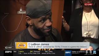 LeBron James postgame interview  Lakers vs Pelicans