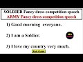 Soldier fancy dress competition Speech | Army fancy dress competition speech |Army officer| Army Man