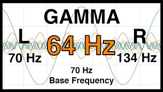 64 Hz Pure BINAURAL Beat 🔶 GAMMA Waves [70Hz Base Frequency] 🔶 Ondas Gamma 100%