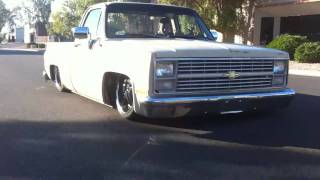 Air Bagged 1985 Chevy C10 Truck dragging on the body - Built by WCD Fabrication